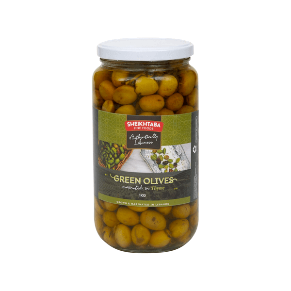 Sheikhtaba Green Olives with Thyme 1kg